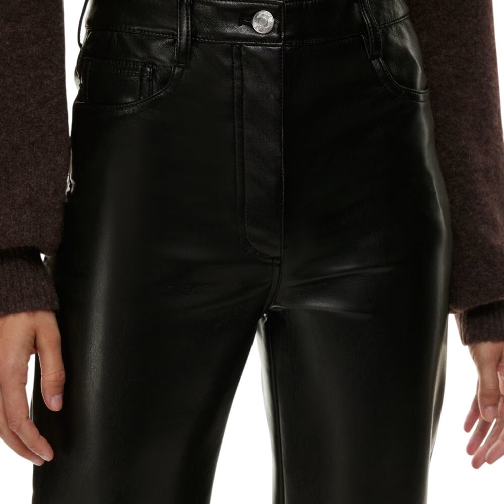 Wilfred Aritzia Melina Faux Leather Pants Black Women’s 8 Minimalist Futurism - Picture 13 of 16